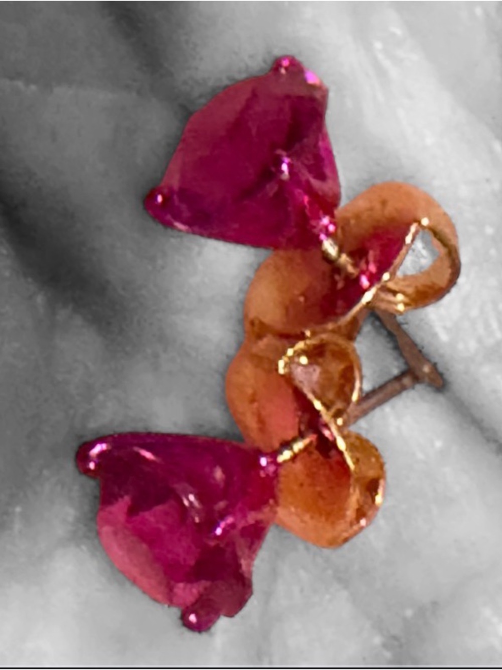 Kate Spade New York My Love Fuchsia Pink Heart Crystal Stud Earrings